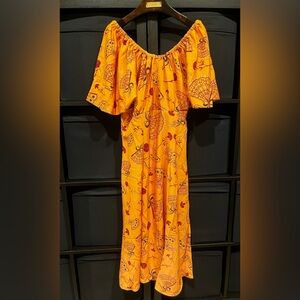 Pinup Couture PUG Laura Byrnes Spanish Fans Butterfly Dress Size XL NWT